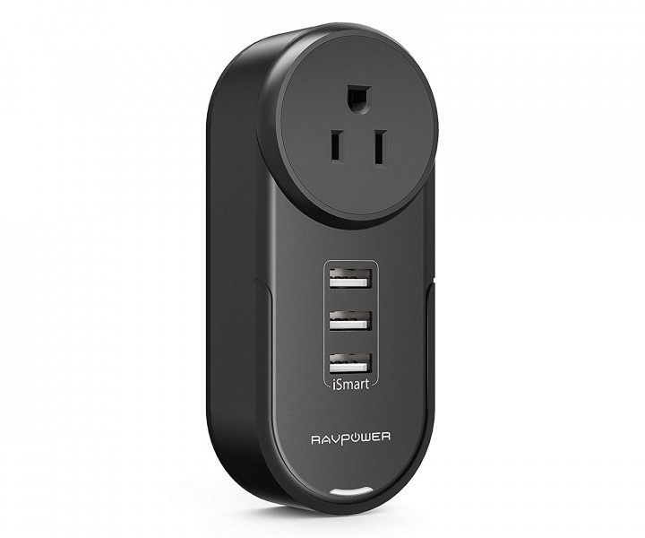 RAVPower USB Wall Charger Strip 4in1 Mini 3xUSB iSmart 2.0 RP-PC003BK 